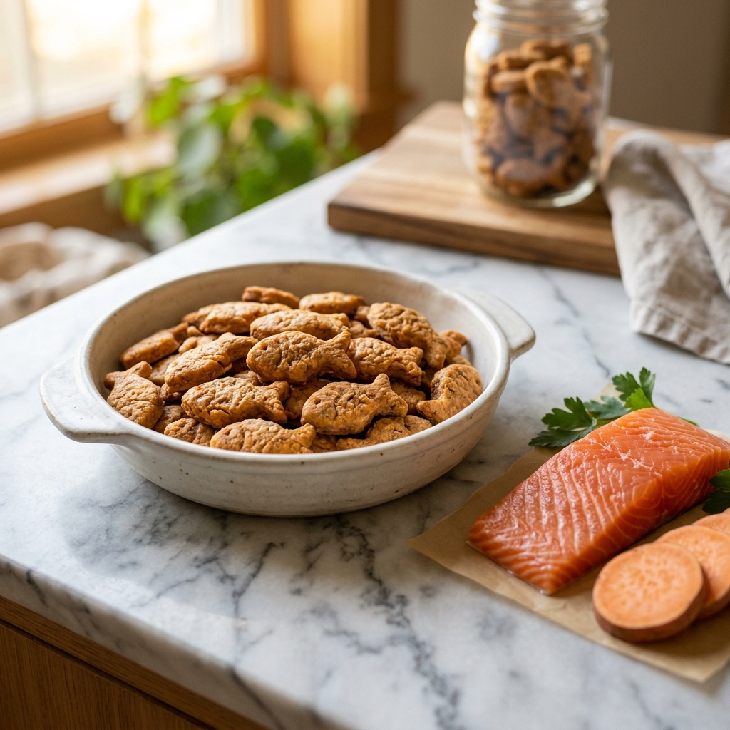 Chef Dudley's Salmon & Sweet Potato Kitty Crunchers